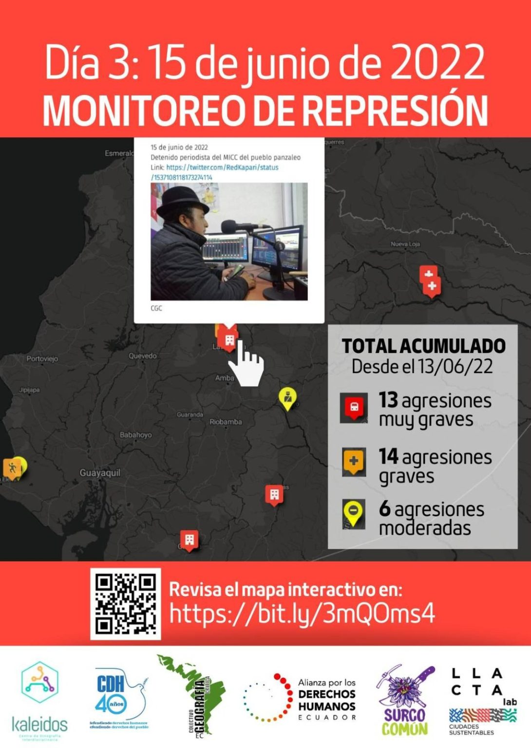 Reporte a los tres días de paro Mapeo de la represión del Estado